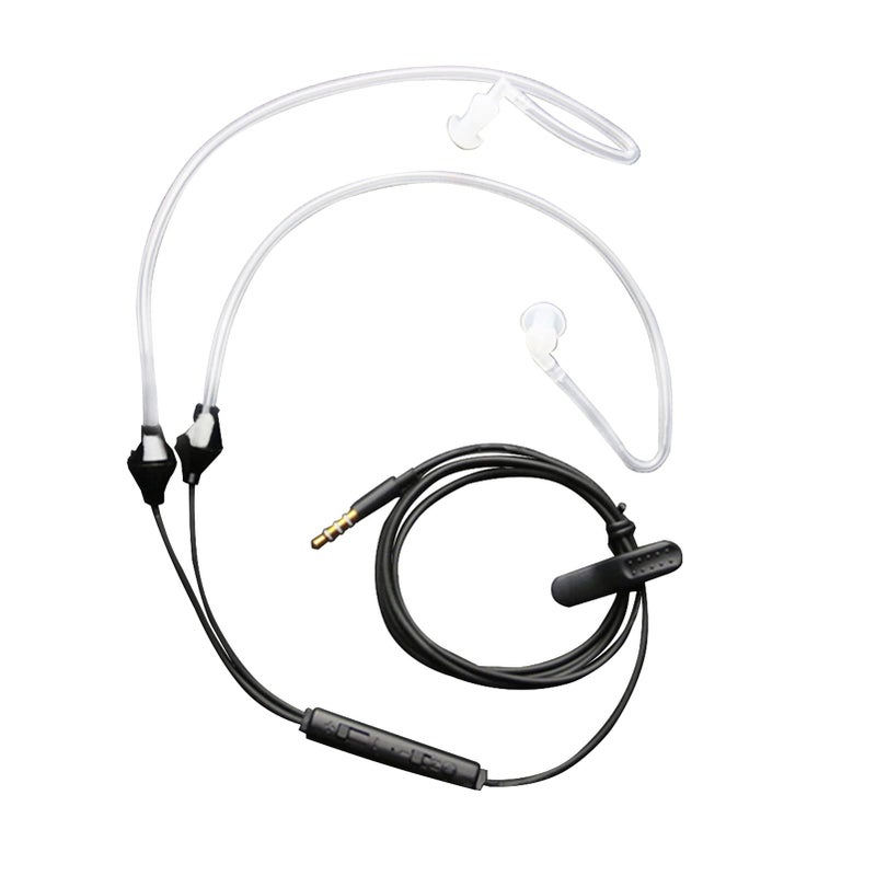 RICH IStereo Ear Headphones,Air Tube Anti-Radiation Headsets Earphone,in Ear Stereo Noise Isolating Anti-Radiation Earbuds with Microphone for Mobile Phone Black - Image 1
